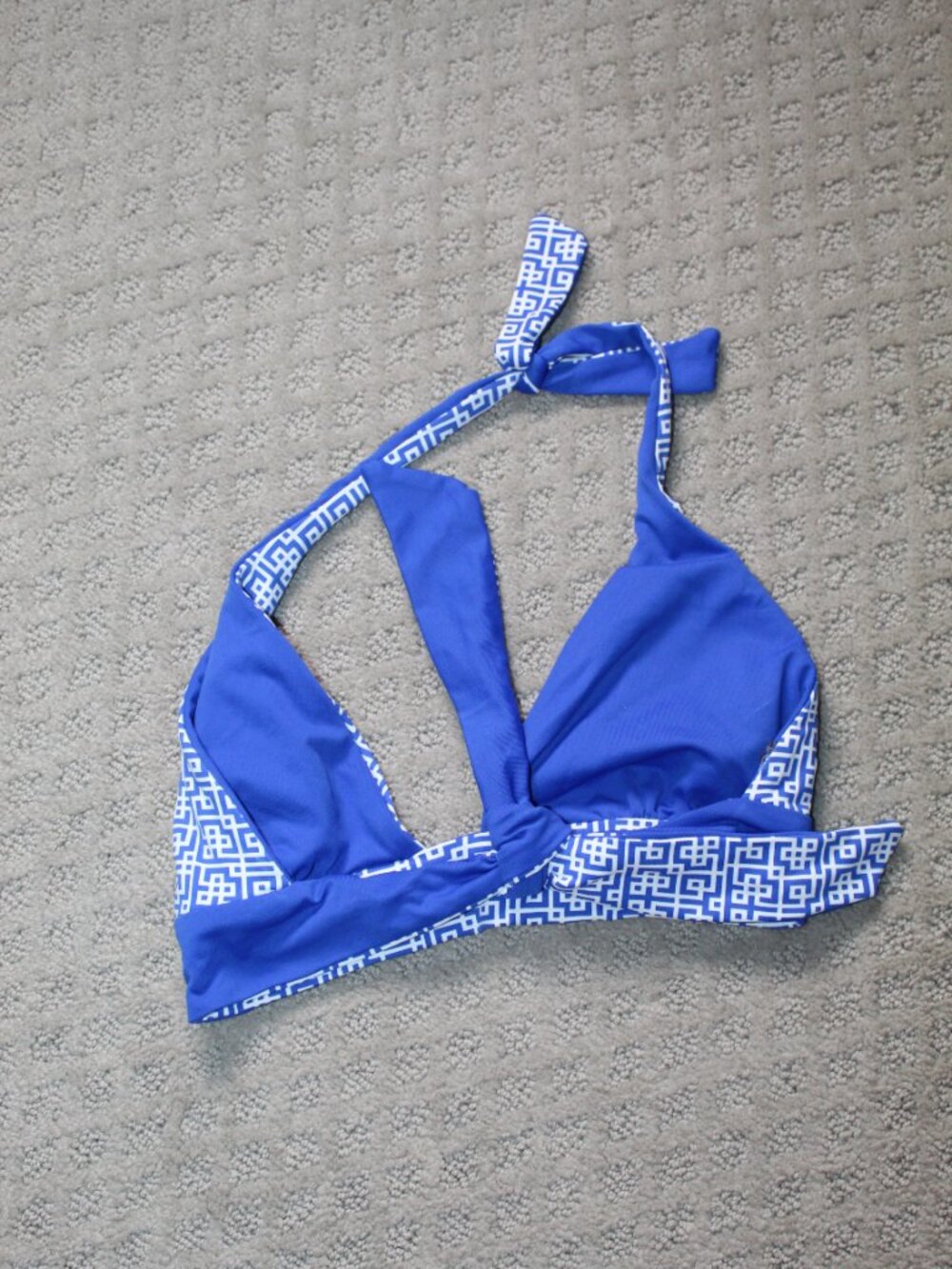 Antonio Melani Size L Royal Blue Geometric Bikini Swimsuit Set - Picture 4 of 6